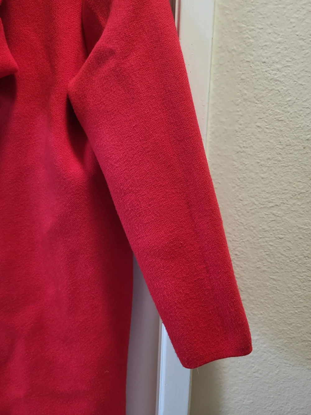 IEF/Love Clothes Red Hooded Open Longline Coatigan OSFA